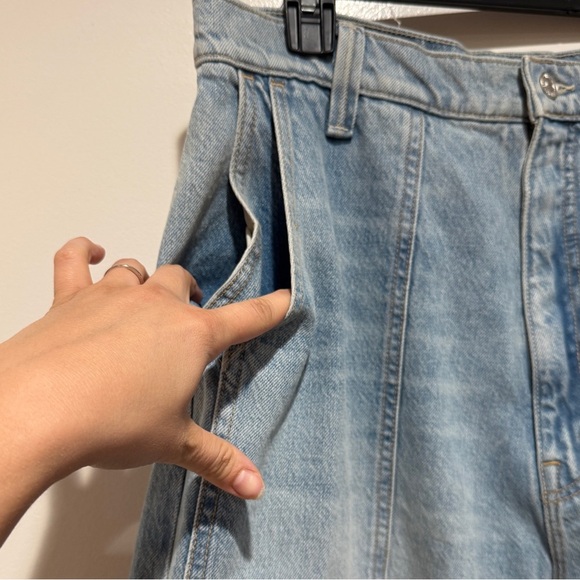 New MOTHER The Quartet Breaker Skimp Jeans Sz 34 Wide Leg Casual Closet Staple - Picture 11 of 15